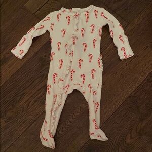 EUC Candy Cane Pajamas with Feet